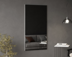 Зеркало настенное в полный рост Alias 120х90 серебро в тонкой алюминиевой раме