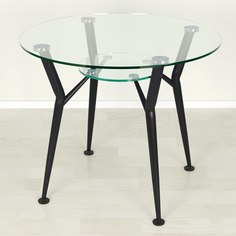 Кухонный стол Mebel Apartment Квадро 18-4 прозрачный/черный D90