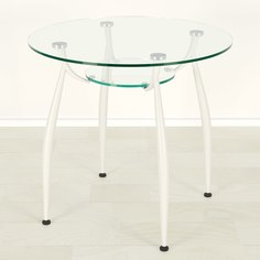 Кухонный стол Mebel Apartment Вокал 18-4 прозрачный/белый D80