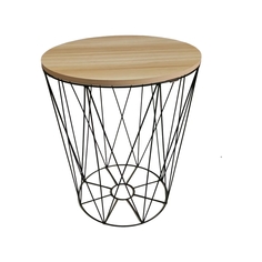 Столик-подставка Homium Wood Collection, коричневый, круглый