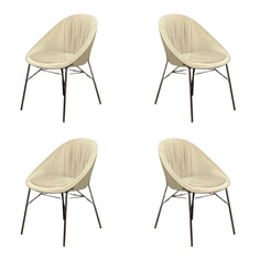Комплект из четырех стульев Orix Tokyo, бежевый, 56х63х81