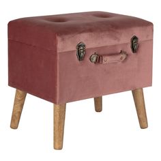 Пуф Glasar с крышкой розовый 49 x 36 x 46 см ГЛАСАР