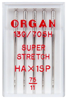 Иглы для швейных машин Organ №75 супер стрейч 5 шт.