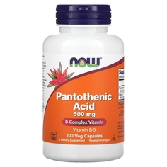 Пантотеновая кислота NOW pantothenic acid 500мг 100 капсул