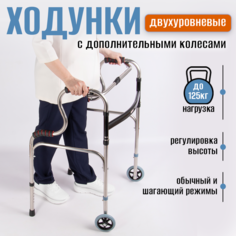Ходунки двухуровневые на колесах BioForce W-TLS1-WR для взрослых и пожилых людей