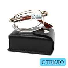 Готовые очки МОСТ 2008, складные, со стеклянной линзой, +3,50, золотистый, РЦ 62-64 Moct