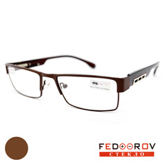 Готовые очки Fedrov 019, со стеклянной линзой, +2,00, без футляра, коричневые, РЦ 62-64