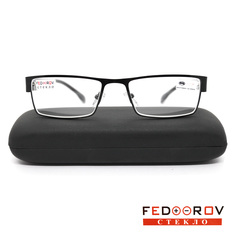 Готовые очки Fedrov 019, со стеклянной линзой, +2,25, c футляром, черный, РЦ 62-64