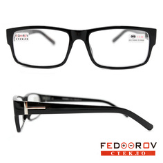 Готовые очки Fedrov 2722, со стеклянной линзой, +4,00, без футляра, черные, РЦ 62-64