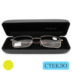 Готовые очки со стеклянной линзой +1,25, c футляром, золотой, РЦ 62-64 EAE