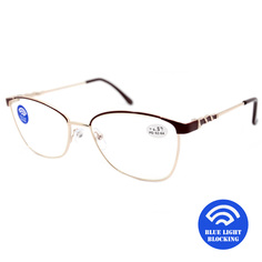 Готовые очки Glodiatr 1731 +1,25, без футляра, BLUE BLOCKER, бордовый, РЦ 62-64