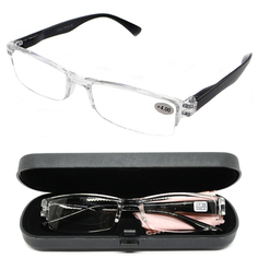 Готовые очки MOCT 304 +0,75, c футляром, прозрачный черный, РЦ 62-64