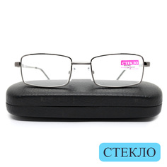 Готовые очки RALPH 014, со стеклянной линзой, +1,00, c футляром, серый, РЦ 62-64