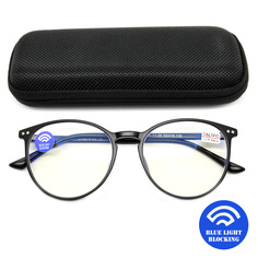 Готовые очки Salivio 0017 +1,25, c футляром, BLUE BLOCKER, черный, РЦ 62-64
