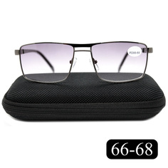 Готовые очки Salivio 5009 +1,25, c футляром, с тонировкой, черный, РЦ 66-68