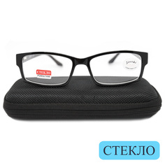 Готовые очки DACCHI 335, со стеклянной линзой, +2,00, c футляром, черные, РЦ 62-64