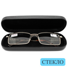 Готовые очки Fedrov 109, со стеклянной линзой, +1,00, c футляром, золотые, РЦ 62-64