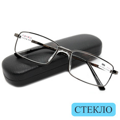 Готовые очки Fedrov 109, со стеклянной линзой, +1,25, c футляром, цвет серый, РЦ 62-64