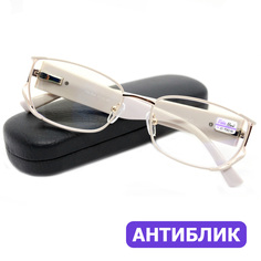 Готовые очки Fabia Monti 8951 +2,00, покрытие антиблик, c футляром, бежевые, РЦ 62-64