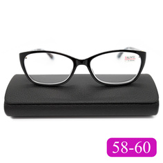 Готовые очки для чтения Salivio 0045 +1,00, c футляром, цвет черный, РЦ 58-60