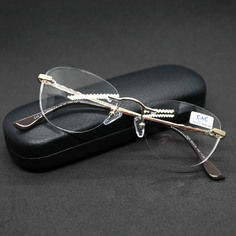 Безободковые очки EAE 1024 -1.00, c футляром, цвет золотой, РЦ 62-64