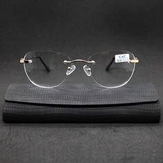 Безободковые очки EAE 1024 +1.00, c футляром, цвет золотой, РЦ 62-64