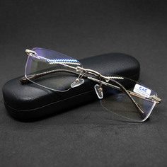Безободковые очки EAE 1037 -1.00, c футляром, антиблик, цвет золотой, РЦ 62-64