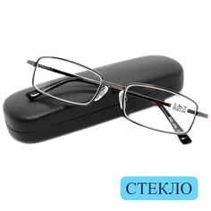 Готовые очки ELITE 5096, линза стекло, +1.25, c футляром, цвет серый металлик, РЦ 62-64