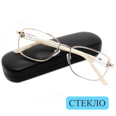 Готовые очки Fedrov 771, со стеклянной линзой, +2.25, c футляром, цвет золотой, РЦ 62-64
