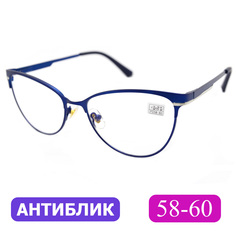 Готовые очки Favarit 7713 +1.00, без футляра, покрытие антиблик, цвет синий, РЦ 58-60