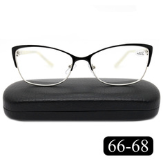 Корригирующие очки для чтения Glodiatr 2032 +2.25, c футляром, цвет черный, РЦ 66-68