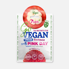Маска для лица 7Days Go Vegan Friday Pink Day, тканевая, 25 г