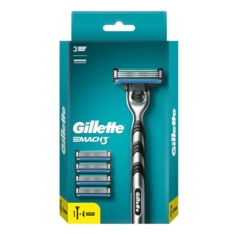 Мужская бритва Gillette Mach3 с 5 сменными кассетами