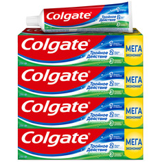 Комплект Colgate зубная паста Тройное Действие Натуральная мята 150 мл х 4 шт.