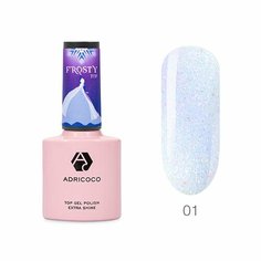 Закрепитель для гель-лака ADRICOCO хамелеон Frosty Top 01 со светоотражающими частицами