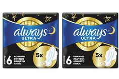 Прокладки Always Ultra Secure Night Plus Single гигиенические 5шт, 2шт