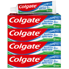 Комплект Зубная паста Colgate Тройное Действие Натуральная мята 100 мл х 4 шт.
