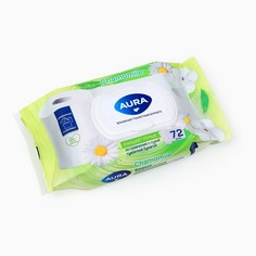 Туалетная бумага влажная "Aura"с клапаном, 72 шт.