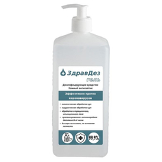 Антисептик кожный ЗдравДез-Гель, 1л. (насос-дозатор) No Brand