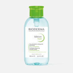 Вода мицеллярная Bioderma Sebium Н2О, для жирной и смешанной кожи, с помпой, 500 мл