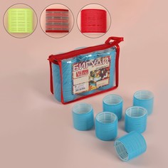 Бигуди «Липучка», d = 6 см, в косметичке, 6 шт, цвет МИКС No Brand