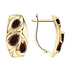 Серьги из желтого золота SOKOLOV 726017, гранат