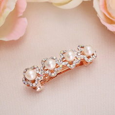 Заколка-автомат для волос Шанталь, глянец, цветы Queen Fair