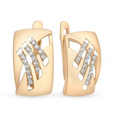 Серьги из красного золота 585Gold 302005596, фианит