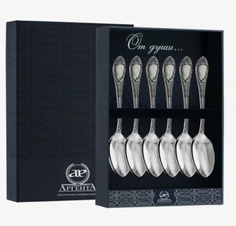 Набор кофейных ложек Аргента "Престиж" с чернением, 6 предметов, арт.: 522НБ07806