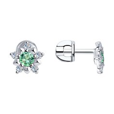 Серьги пусеты из серебра SOKOLOV 94024742, фианит