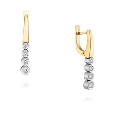 Серьги из желтого золота с бриллиантом ADAMAS 2457233/01-А551Д-41 АДАМАС