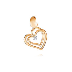 Кулон из красного золота ADAMAS 34039085/01-А507Д-41, бриллиант АДАМАС