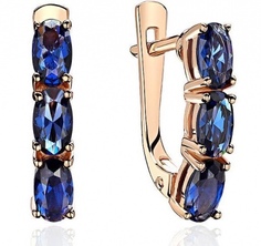 Серьги из красного золота Эстет 01С2113953-1, сапфир