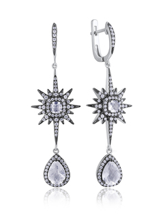 Серьги подвески из серебра VALTERA 107073, фианит